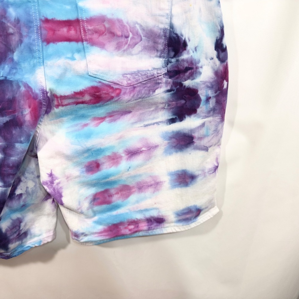 Gloria Vanderbilt Plus Size 24W Shorts Handmade Tie Dye Denim Purple Pink 928 - Picture 10 of 12